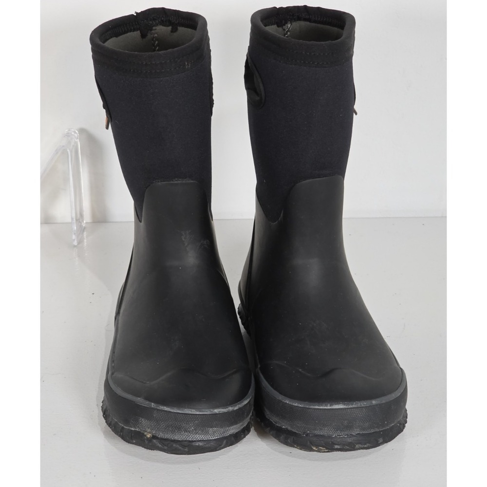 Bogs Kids Size 2 Black Neoprene Rubber Insulated Waterproof Rain Boots Gorpcore